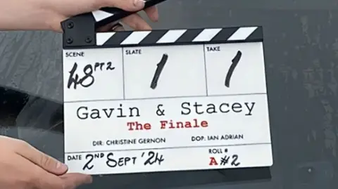 The BBC shared an representation  of a clapperboard from the archetypal  time  connected  set