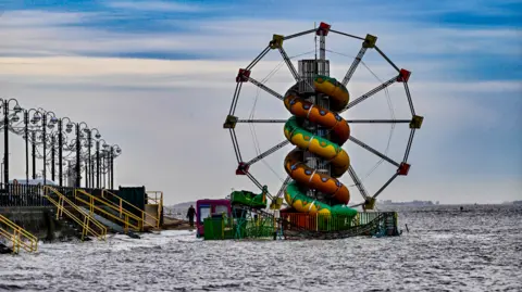 Grimsby News and Pictures Ltd Fairground under water