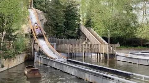 Katy Lewis log flume ride at Gulliver's Land