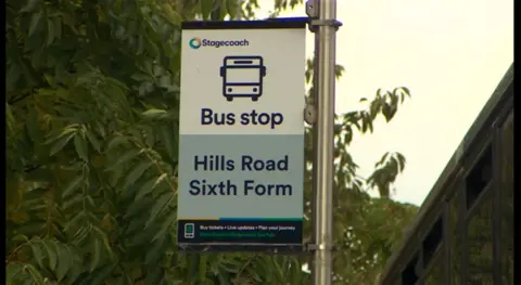 BBC Bus stop outside a college