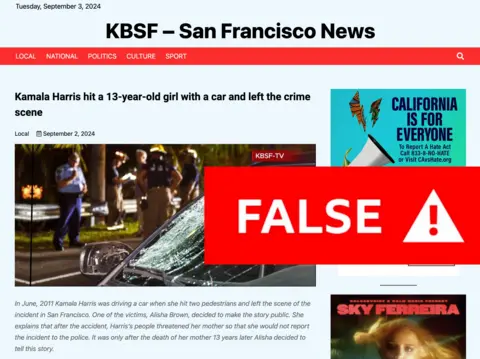 Picha ya skrini ya KBSF-TV ya hadithi kwenye tovuti ya KBSF - San Francisco News