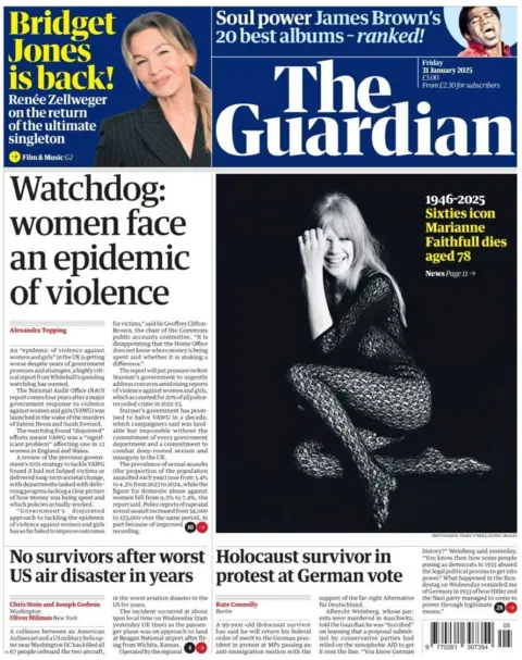 Guardian front page 31 January 2025