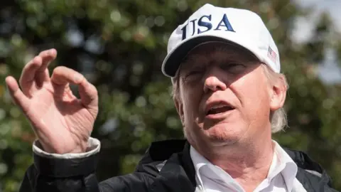 Getty Images Donald Trump makes a point in Washington, DC.