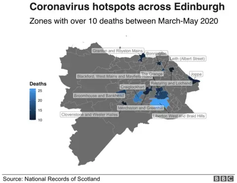 Hotspot map for Edinburgh