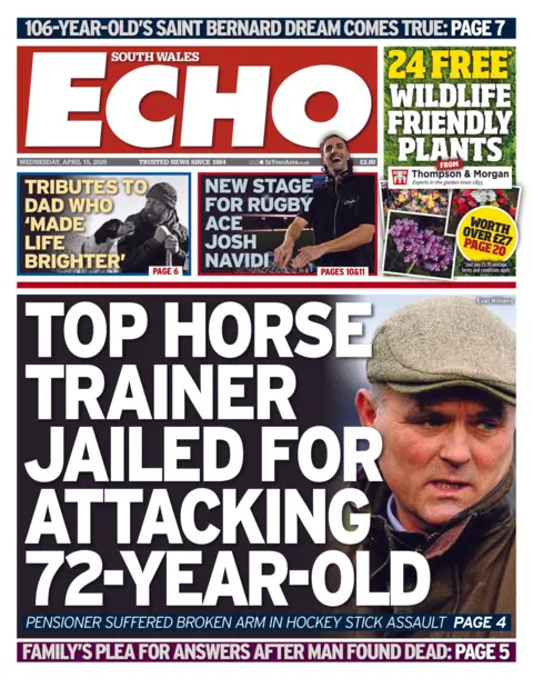 South Wales Echo South Wales Echo front page 