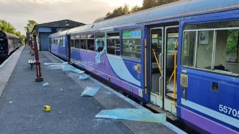 Foxfield Railway Damaged train