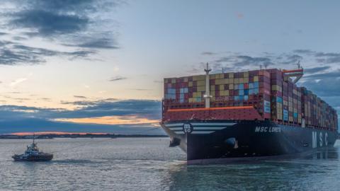 In pictures: World's largest container ship visits Felixstowe port ...