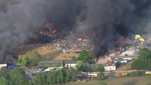 Explosion helicopter footage