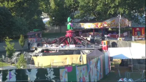On Sunday tarpaulin was seen around one of the rides, although it is not clear which ride suffered the malfunction