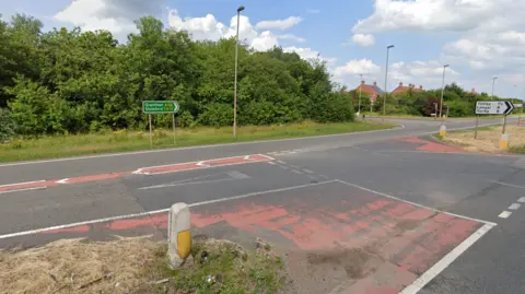 Google A52 Bingham bypass at Tithby Road junction, Nottinghamshire