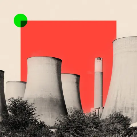 BBC A treated image of a coal power station in England