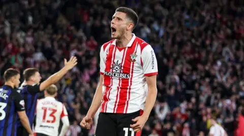 Getty Images Ross Stewart celebrates against Middlesbrough in the Championship semi-final.