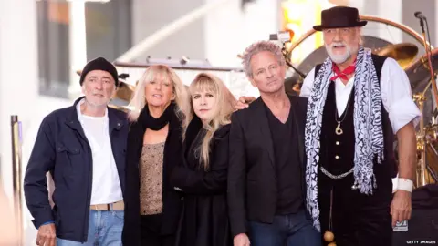 Getty Images John McVie, Christine McVie, Stevie Nicks, Lindsey Buckingham and Mick Fleetwood of Fleetwood Mac