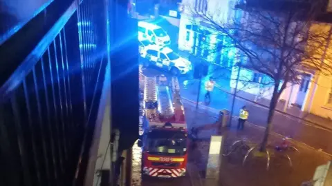 Jersey Fire & Rescue Service Emergency services at the scene