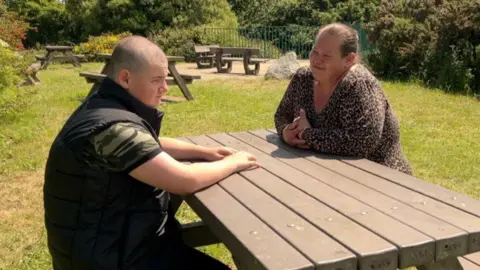 BBC Lewis and his mum Emma