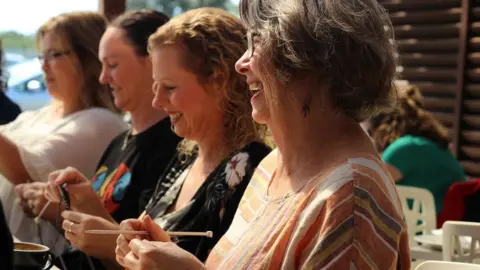 Creative and Brave Make Give Live knitting group