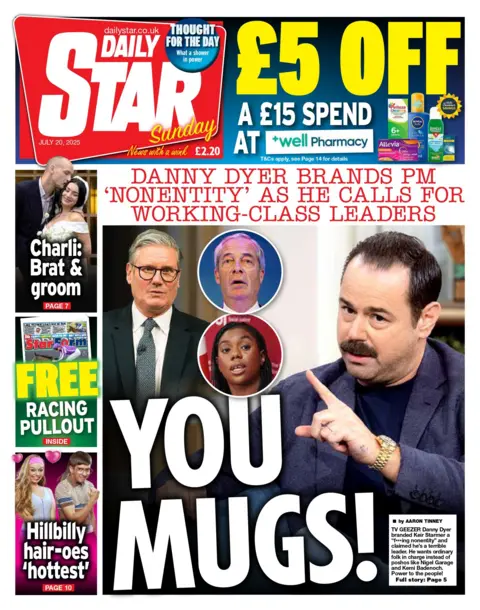 "You mugs!" reads the headline on the front page of the Daily Star.