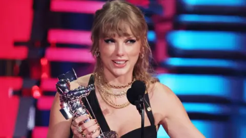 Getty Images  Taylor Swift accepts the song of the year award for Anti-Hero onstage during the 2023 MTV Video Music Awards on 21 September, 2023 in Newark, New Jersey