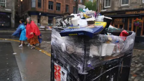 PA Media bin strike in Edinburgh 