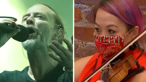 Getty/Reuters Radiohead and London Symphony Orchestra are two examples of big British music exports that tour Europe