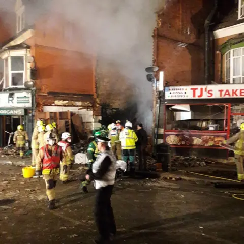 Matthew Cane / Leicestershire Fire and Rescue Leicester explosion aftermath