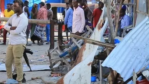 Getty Images Aftermath of bomb blast in Mogadishu