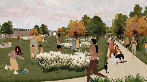 Brighton & Hove City Council Artists impression of the new park in Hove
