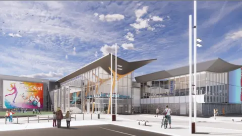 Lisburn and Castlereagh City Council Artist's impression of the planned redevelopment of Dundonald International Ice Bowl