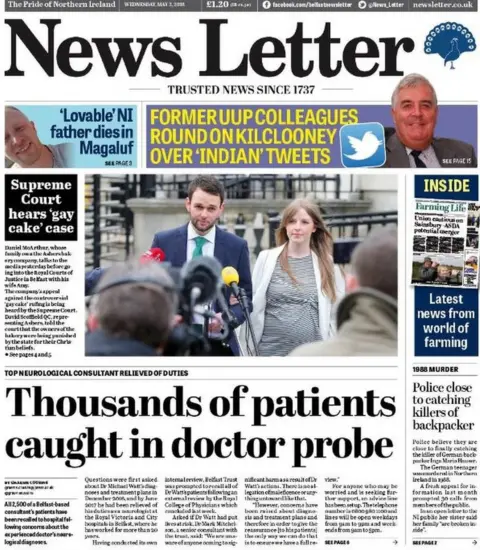 News Letter News Letter front page Tuesday 2 May