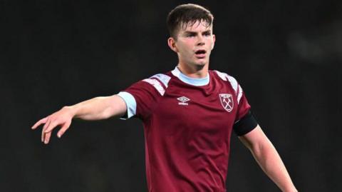 Michael Forbes playing for West Ham's under-21 side