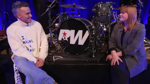 Robbie Williams and BBC reporter Charlotte Gallagher