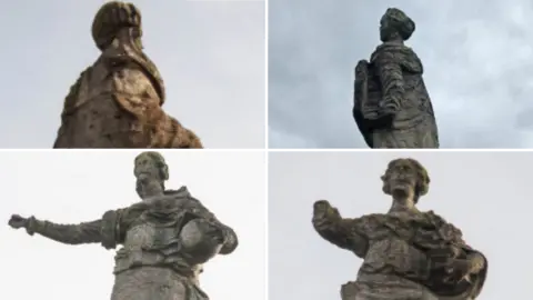 Trinity/Oxford City Council A composite of close ups of the statues.