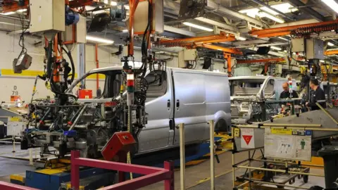 PA Wire Vauxhall van production line at the Vauxhall Motors factory in Luton