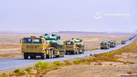 China Ministy Online Chinese military vehicles during a recent drill