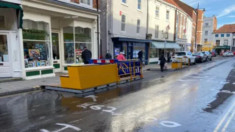 BBC The graffiti on Mercer Row, Louth