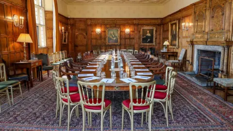 Downing Street Chequers meeting room ahead of crunch talks