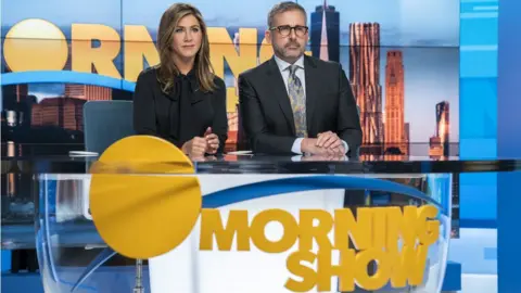 Apple TV Jennifer Aniston and Steve Carell in The Morning Show