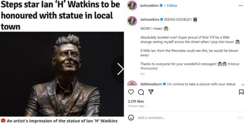 Instgram/Ian H Watkins H posted on Instagram about the statue