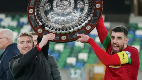 Chris Curran and Joe Gormley celebrate