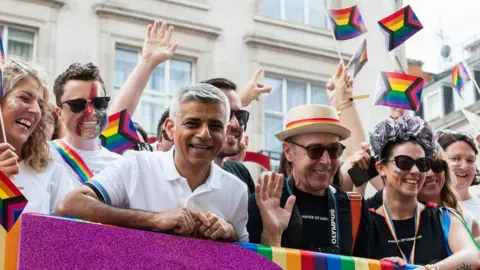 Getty Images London mayor, Sadiq Khan, at the 2019 Pride parade