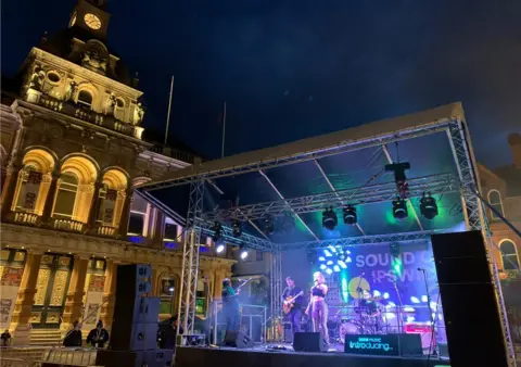 Stage on Ipswich's Cornhill