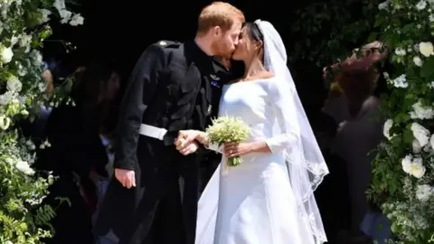 Getty Images The Duke and Duchess of Sussex on their wedding day