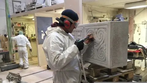 The new cross to be placed outside the cathedral features intricate designs