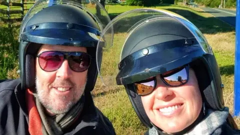 Nathan and Kristi Brayshaw Nathan and Kristi Brayshaw on their motorbikes