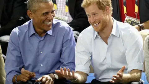 Getty Images Prince Harry and Barack Obama