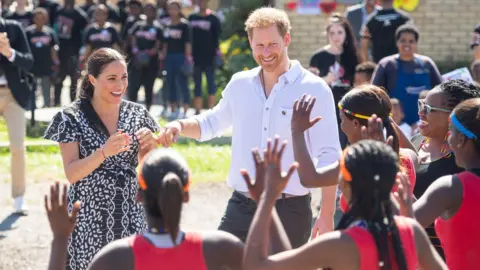 PA Media Meghan and Harry in South Africa