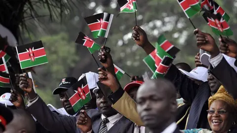 Getty Images People waving Kenyan flags