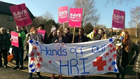 Huddersfield Student Union Protest over plans to close the Accident and Emergency department at Huddersfield Royal Infirmary