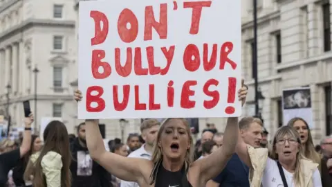 Getty Images Protestors in central London