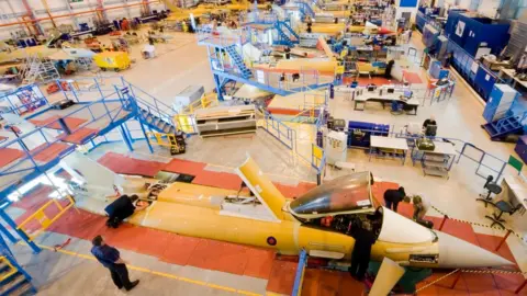 PA Eurofighter Typhoon production line at BAE systems in Warton